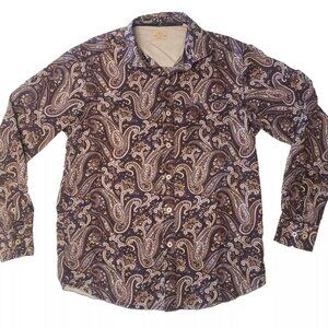 TOMMY BAHAMA Jeans - Men's Paisley Print Long Sleeve Button-down Shirt. Sz. S
